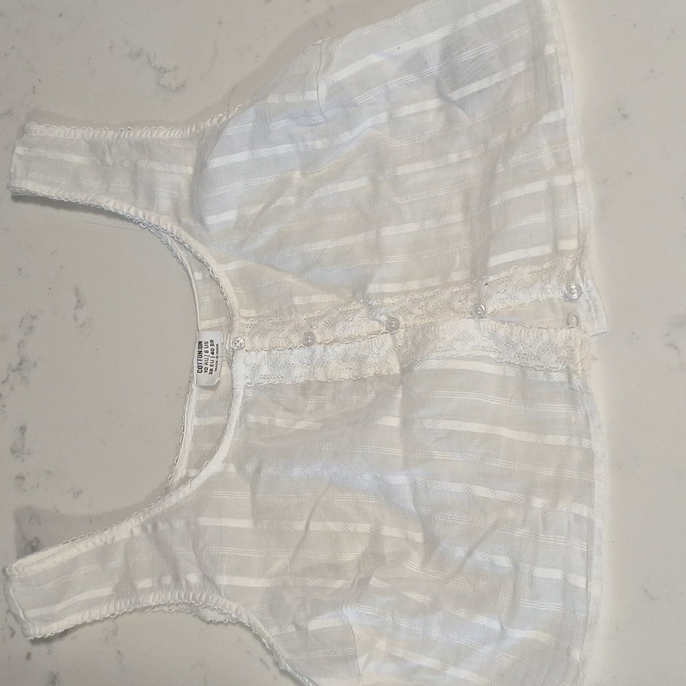 Cotton On Cream Lace Button-Up Top Size 6
